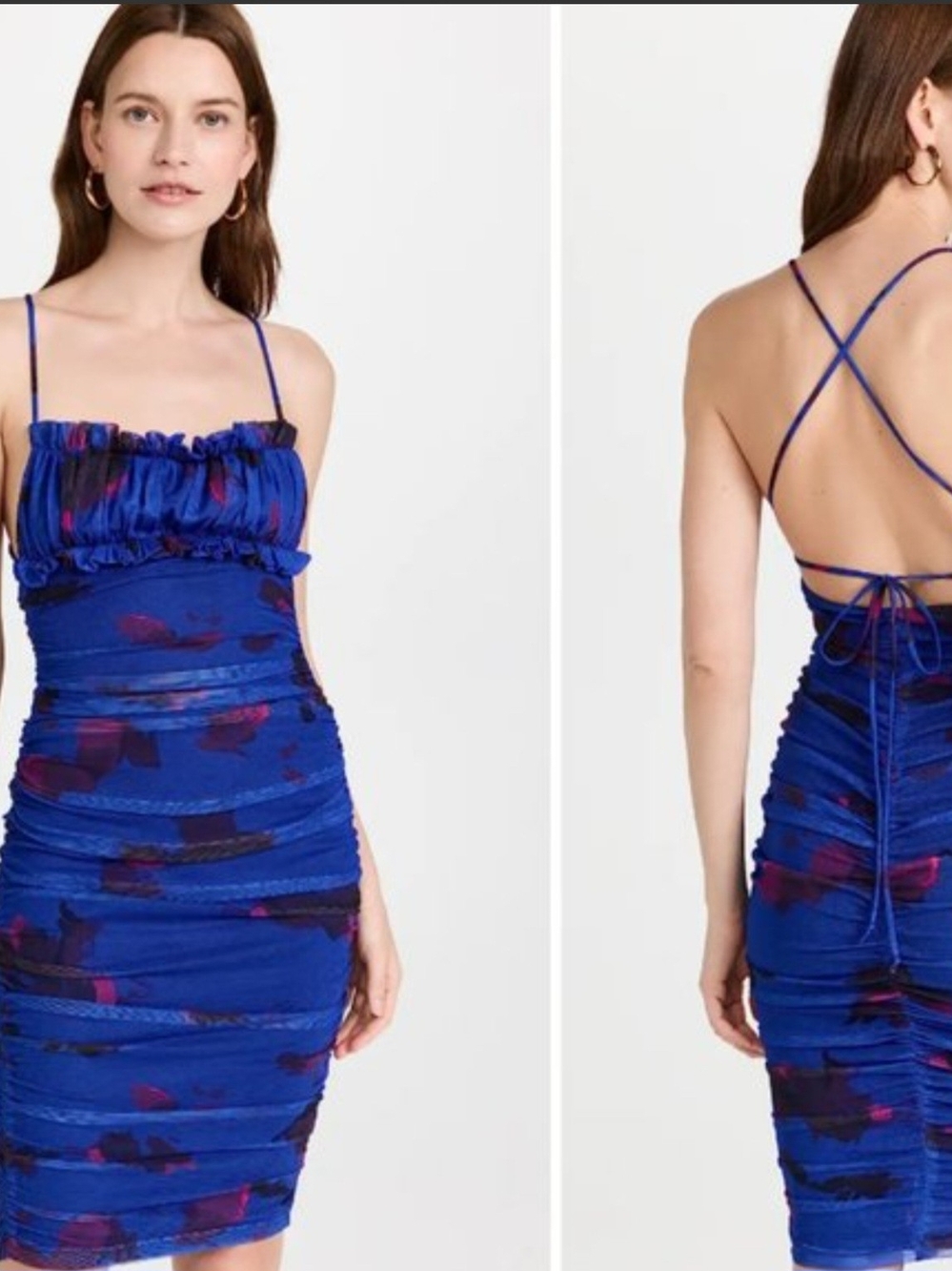 Black Halo Azra Sheath Bodycon Dress in Petal Blur Blue – Size 2